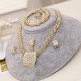 Trendy Necklace Earrings Bracelet And Ring Set