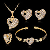 Trendy Necklace Earrings Bracelet And Ring Set