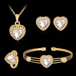Trendy Necklace Earrings Bracelet And Ring Set