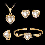 Trendy Necklace Earrings Bracelet And Ring Set