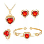 Trendy Necklace Earrings Bracelet And Ring Set