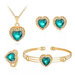 Trendy Necklace Earrings Bracelet And Ring Set