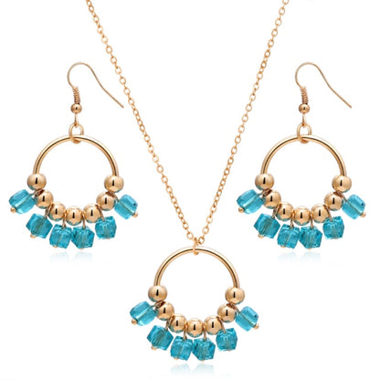 Trendy Necklace Earrings Bracelet And Ring Set