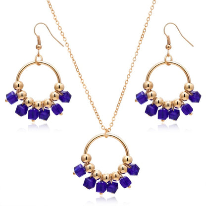 Trendy Necklace Earrings Bracelet And Ring Set
