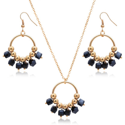 Trendy Necklace Earrings Bracelet And Ring Set