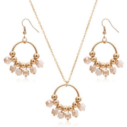 Trendy Necklace Earrings Bracelet And Ring Set