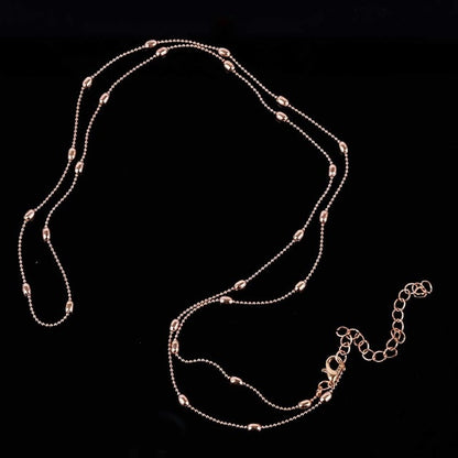 Summer Beach Body Jewelry for Women Accessory Gold Colors Copper Beads Waist Belly Chains Necklaces