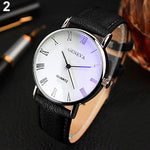 Blu-Ray Geneva Faux Leather Analog Wrist Watch