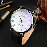 Blu-Ray Geneva Faux Leather Analog Wrist Watch
