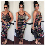Stripe Sleeveless V-neck Romper