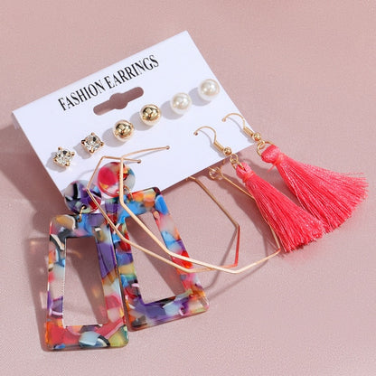 Multi Color Tassel Earrings