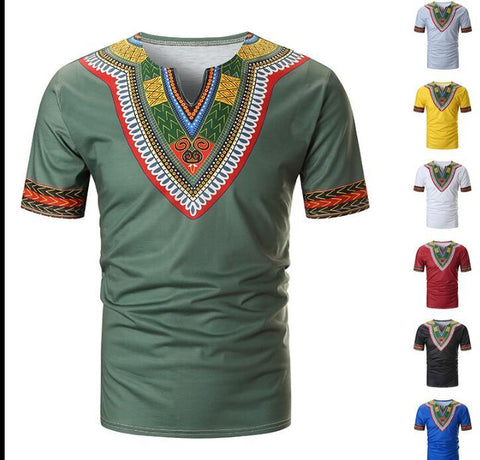 African Print Short Sleeve T-Shirt