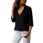 Chiffon Multi Color Button Up Blouse