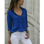Chiffon Multi Color Button Up Blouse