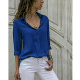 Chiffon Multi Color Button Up Blouse