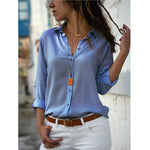 Chiffon Multi Color Button Up Blouse