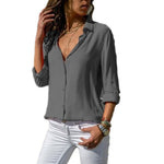 Chiffon Multi Color Button Up Blouse