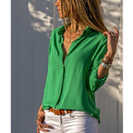 Chiffon Multi Color Button Up Blouse