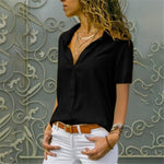 Chiffon Multi Color Button Up Blouse