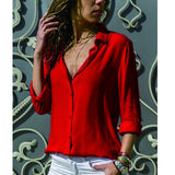 Chiffon Multi Color Button Up Blouse
