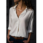 Chiffon Multi Color Button Up Blouse