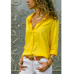 Chiffon Multi Color Button Up Blouse