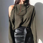 Elegant Strapless Knitted Sweater