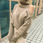 Elegant Strapless Knitted Sweater