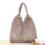 Vintage Round Straw Beach Bag