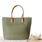Vintage Round Straw Beach Bag