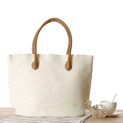 Vintage Round Straw Beach Bag
