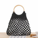 Vintage Round Straw Beach Bag