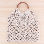 Vintage Round Straw Beach Bag