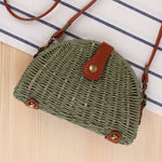 Vintage Round Straw Beach Bag
