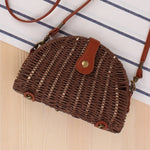 Vintage Round Straw Beach Bag
