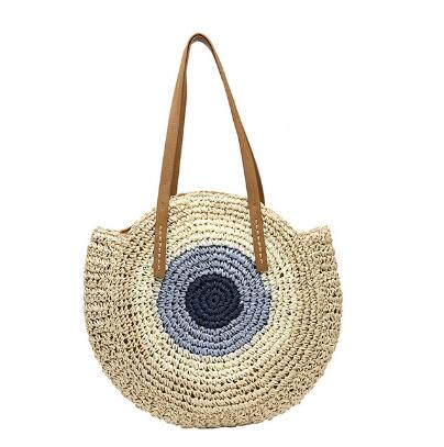 Vintage Round Straw Beach Bag