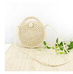 Vintage Round Straw Beach Bag