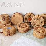 Round Straw Shoulder Bag