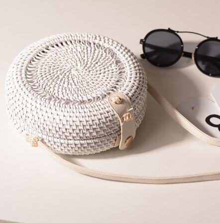 Round Straw Shoulder Bag