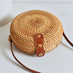 Round Straw Shoulder Bag