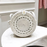 Round Straw Shoulder Bag