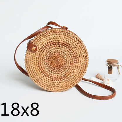 Round Straw Shoulder Bag