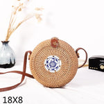 Round Straw Shoulder Bag