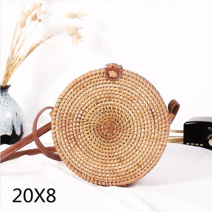 Round Straw Shoulder Bag