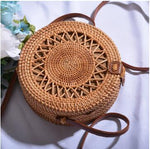 Round Straw Shoulder Bag