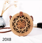 Round Straw Shoulder Bag