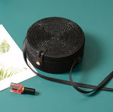 Round Straw Shoulder Bag