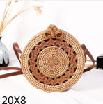 Round Straw Shoulder Bag