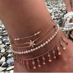 Layered Pendant Chain Ankle Bracelet ( 18 Designs)