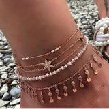 Layered Pendant Chain Ankle Bracelet ( 18 Designs)